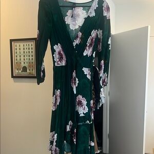 Plenty by Tracy Reese Green Bell Sleeve Wrap Dress